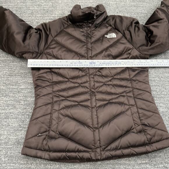 North Face Jacket Women Small Brown 550 Down Puffer Quilted Winter Coat Full Zip - Picture 8 of 15